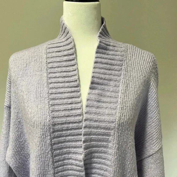 Aerie Oversized Open Front Knit Cardigan Lavender - Picture 3 of 8